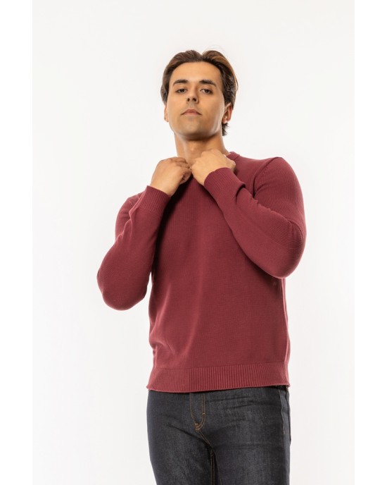 Μπλούζα πλεκτή Tommy Jeans μπορντό ΠΛΕΚΤΕΣ