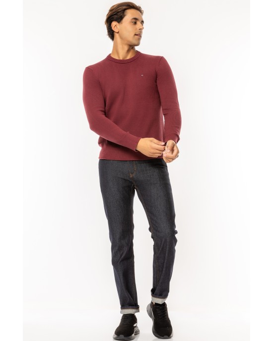 Μπλούζα πλεκτή Tommy Jeans μπορντό ΠΛΕΚΤΕΣ