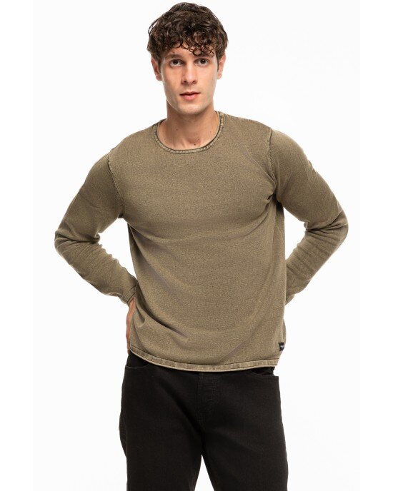 Μπλούζα Jack n Jones χακί ΠΛΕΚΤΕΣ