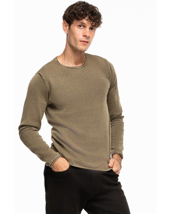 Μπλούζα Jack n Jones χακί ΠΛΕΚΤΕΣ