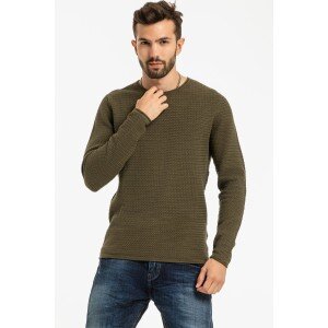 Μπλούζα πλεκτή Jack n Jones χακί Μπλούζα πλεκτή Jack n Jones χακί