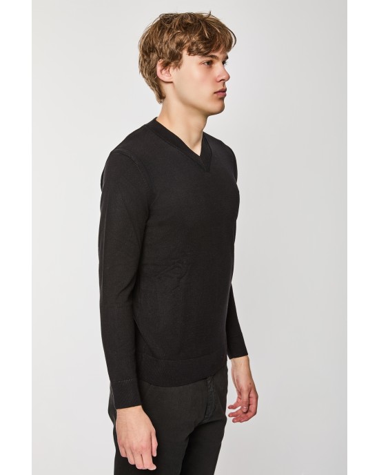 Μπλούζα πλεκτή Over/D μαύρη ΠΛΕΚΤΕΣ