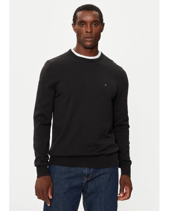 Μπλούζα πλεκτή Tommy Hilfiger μαύρο ΜΑΚΡΥΜΑΝΙΚΕΣ