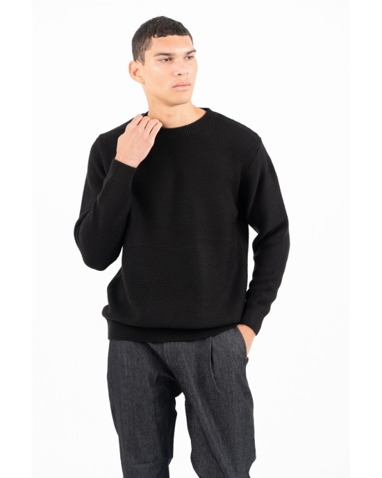 Μπλούζα πλεκτή Vittorio μαύρη ΠΛΕΚΤΕΣ