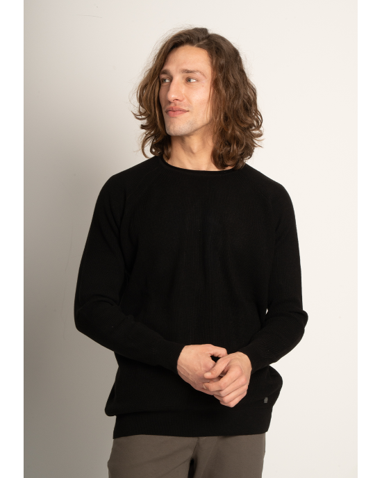 Μπλούζα πλεκτή Vittorio μαύρη ΠΛΕΚΤΕΣ