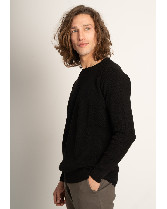 Μπλούζα πλεκτή Vittorio μαύρη ΠΛΕΚΤΕΣ