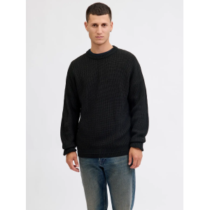 Μπλούζα πλεκτή JacknJones μαύρη Μπλούζα πλεκτή JacknJones μαύρη