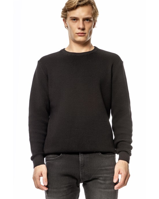 Μπλούζα πλεκτή Artisti Italiani μαύρη ΜΑΚΡΥΜΑΝΙΚΕΣ