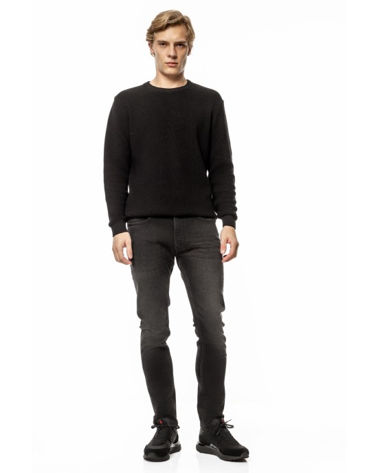 Μπλούζα πλεκτή Artisti Italiani μαύρη ΜΑΚΡΥΜΑΝΙΚΕΣ