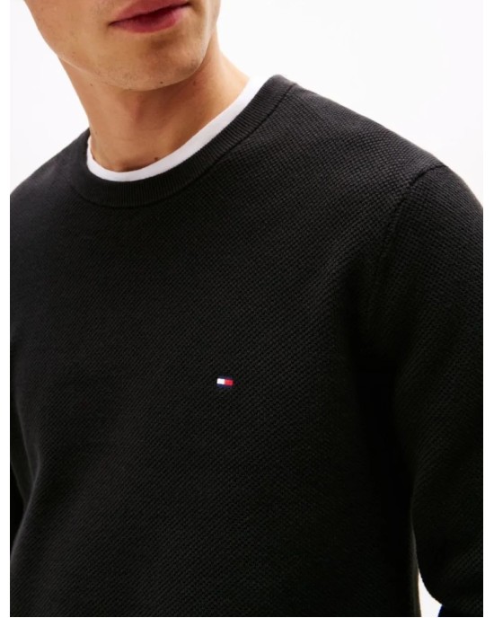Μπλούζα πλεκτή Tommy Hilfiger μαύρη ΠΛΕΚΤΕΣ