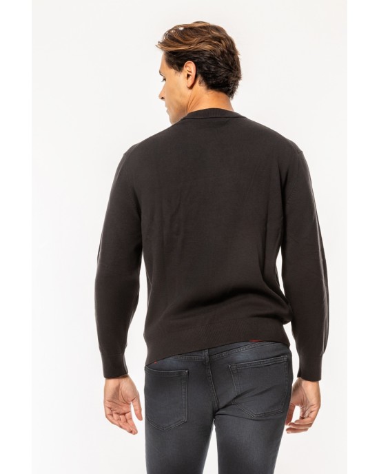 Μπλούζα πλεκτή Calvin Klein μαύρο ΠΛΕΚΤΕΣ