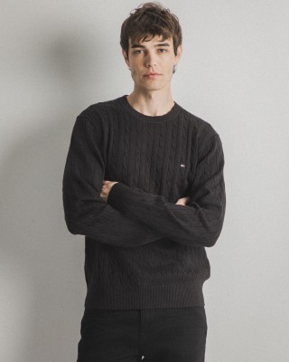 Μπλούζα πλεκτή Tommy Hilfiger μαύρη
