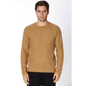 Μπλούζα πλεκτή Jack n Jones κάμελ Μπλούζα πλεκτή Jack n Jones κάμελ