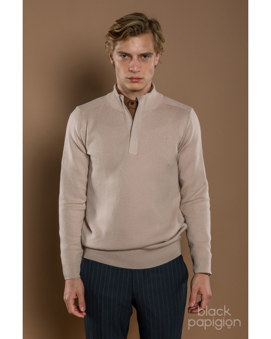 Μπλούζα πλεκτή Artisti Italiani μπεζ ΠΛΕΚΤΕΣ