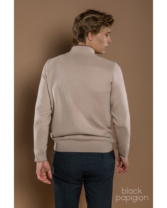 Μπλούζα πλεκτή Artisti Italiani μπεζ ΠΛΕΚΤΕΣ