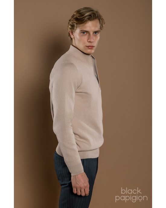 Μπλούζα πλεκτή Artisti Italiani μπεζ ΠΛΕΚΤΕΣ