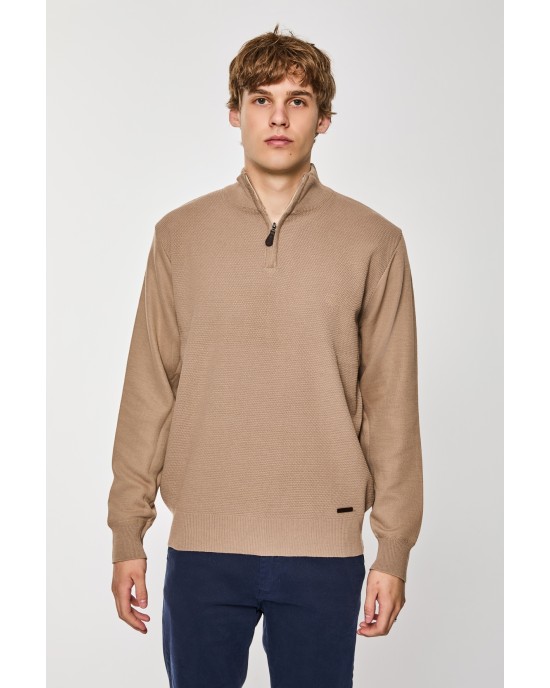 Μπλούζα πλεκτή Lexton μπεζ ΠΛΕΚΤΕΣ