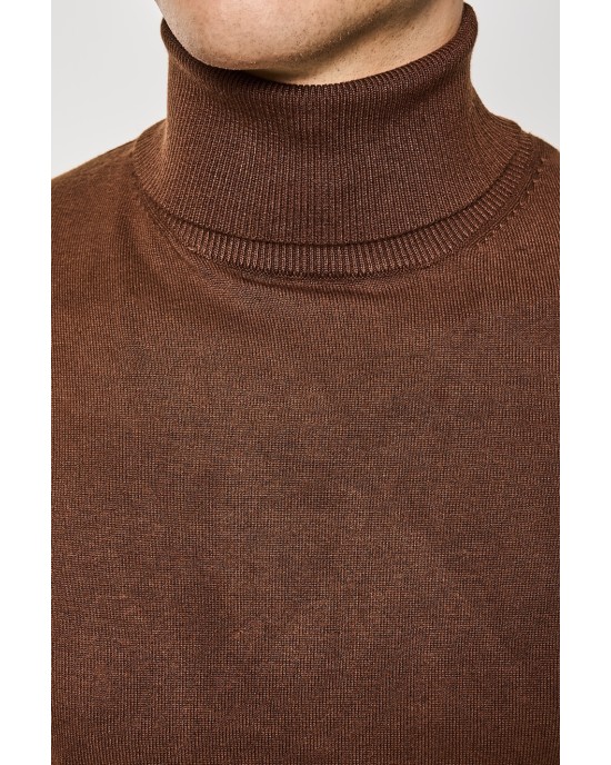 Μπλούζα πλεκτή Over/D καφέ ΠΛΕΚΤΕΣ