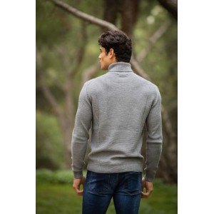 Μπλούζα πλεκτή ζιβάγκο γκρι Μπλούζα πλεκτή ζιβάγκο γκρι