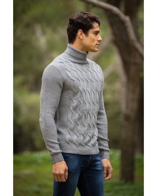 Μπλούζα πλεκτή ζιβάγκο γκρι Μπλούζα πλεκτή ζιβάγκο γκρι