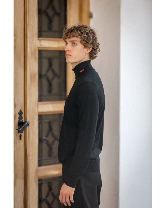 Μπλούζα Hugo πλεκτή μαύρη ΠΛΕΚΤΕΣ