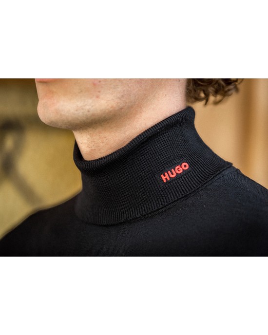 Μπλούζα Hugo πλεκτή μαύρη ΠΛΕΚΤΕΣ