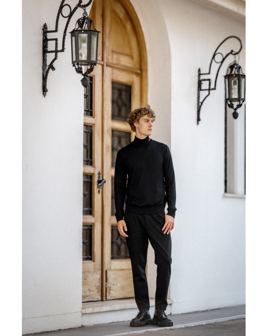 Μπλούζα Hugo πλεκτή μαύρη ΠΛΕΚΤΕΣ