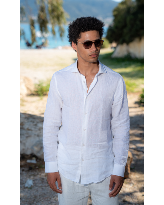 Πουκάμισο 19V69 Italia Versace Abbigliamento Amalfi άσπρο SLIM FIT