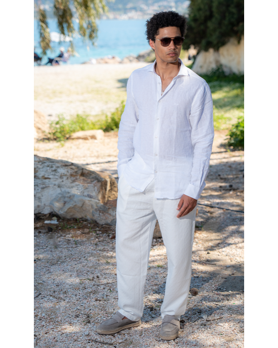 Πουκάμισο 19V69 Italia Versace Abbigliamento Amalfi άσπρο SLIM FIT