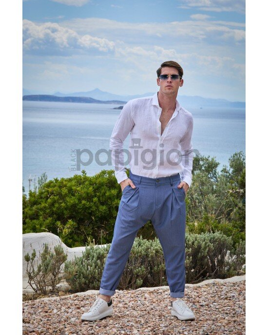 Πουκάμισο λινό Frank Taylor άσπρο Πουκάμισο λινό Frank Taylor άσπρο