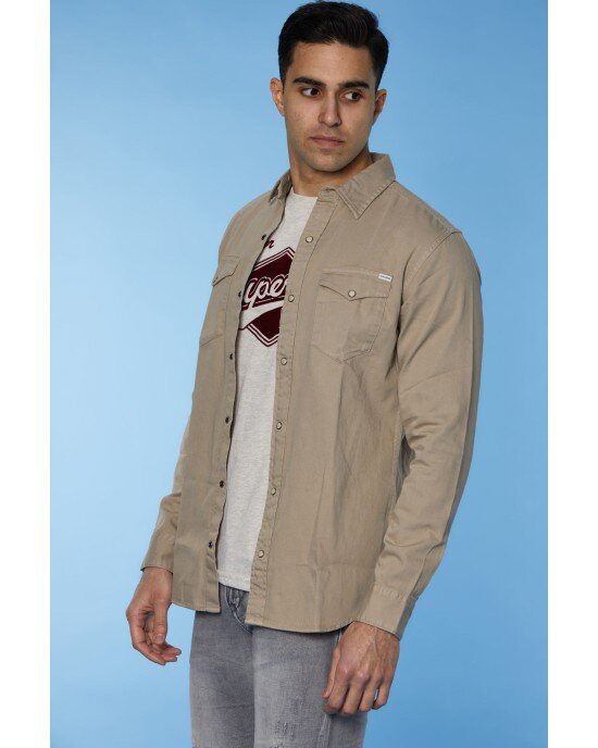 Πουκάμισο Jack n Jones μπεζ