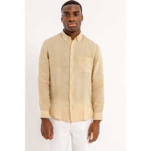 Πουκάμισο Λίνο Hugo μπεζ