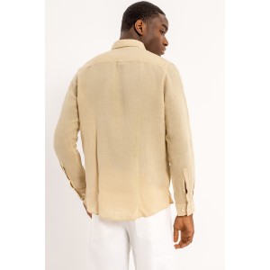 Πουκάμισο Λίνο Hugo μπεζ