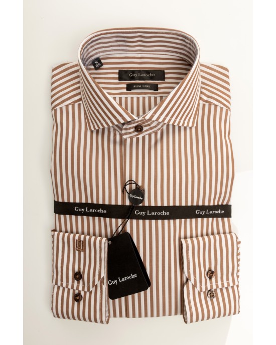 Πουκάμισο Guy Laroche μπεζ SLIM FIT
