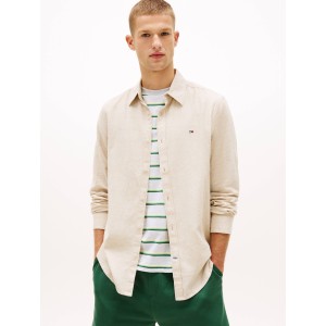 Πουκάμισο Tommy Jeans μπεζ