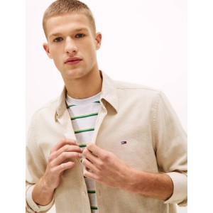 Πουκάμισο Tommy Jeans μπεζ