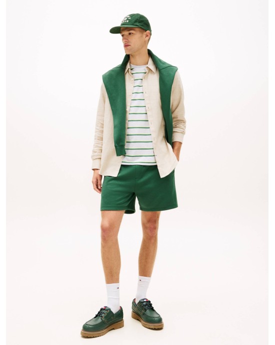 Πουκάμισο Tommy Jeans μπεζ SLIM FIT