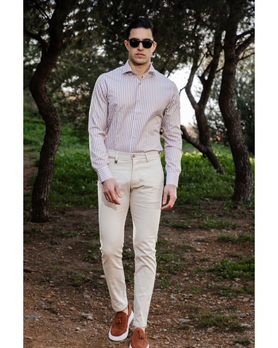 Πουκάμισο Vittorio μπέζ SLIM FIT