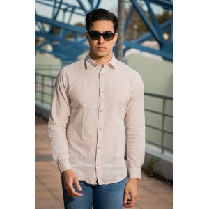 Πουκάμισο Jack n Jones μπεζ Πουκάμισο Jack n Jones μπεζ