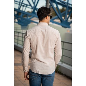 Πουκάμισο Jack n Jones μπεζ Πουκάμισο Jack n Jones μπεζ
