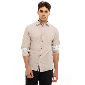 Πουκάμισο Jack n Jones μπεζ Πουκάμισο Jack n Jones μπεζ