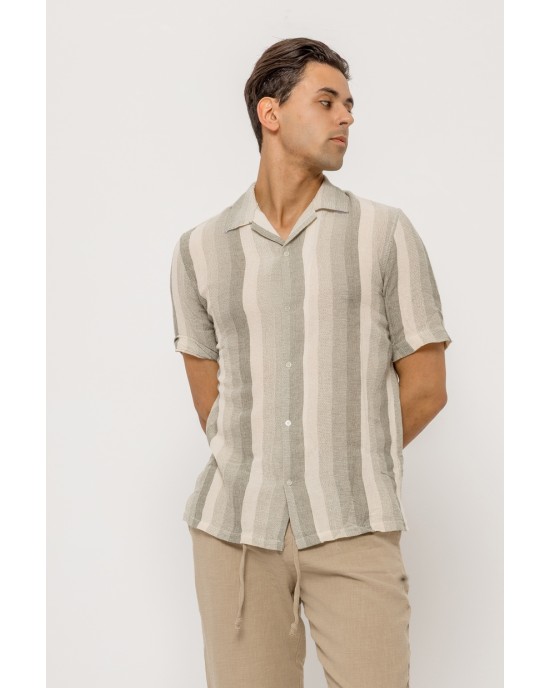 Πουκάμισο Vittorio μπεζ SLIM FIT