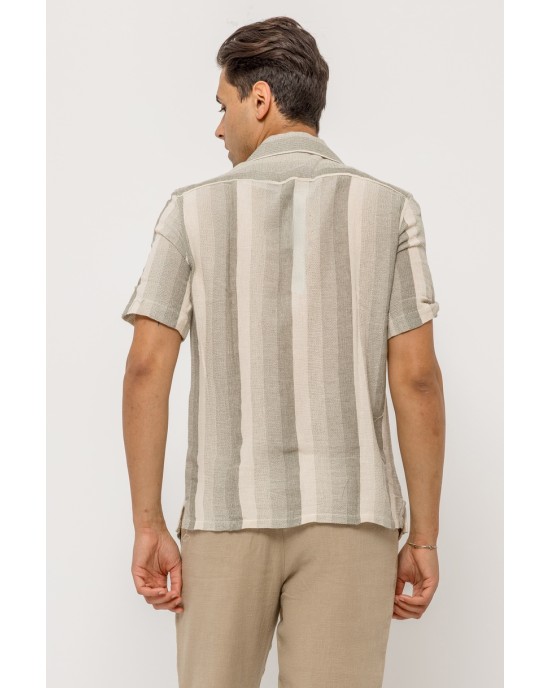 Πουκάμισο Vittorio μπεζ SLIM FIT
