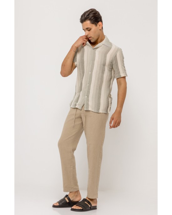 Πουκάμισο Vittorio μπεζ SLIM FIT