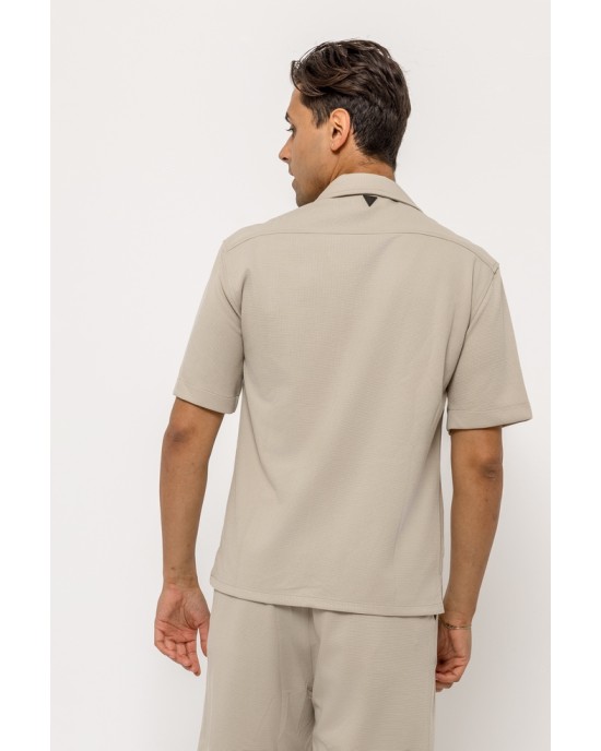 Πουκάμισο Vittorio Bareno μπεζ SLIM FIT