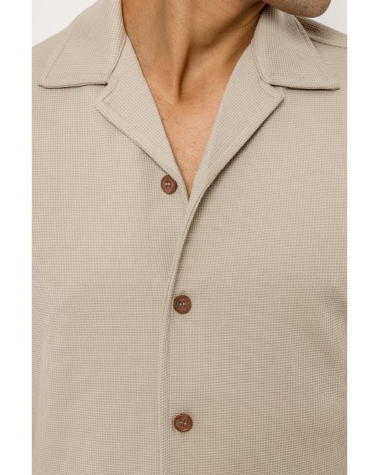 Πουκάμισο Vittorio Bareno μπεζ SLIM FIT