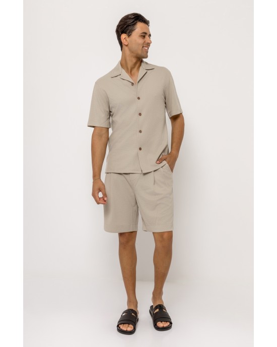 Πουκάμισο Vittorio Bareno μπεζ SLIM FIT