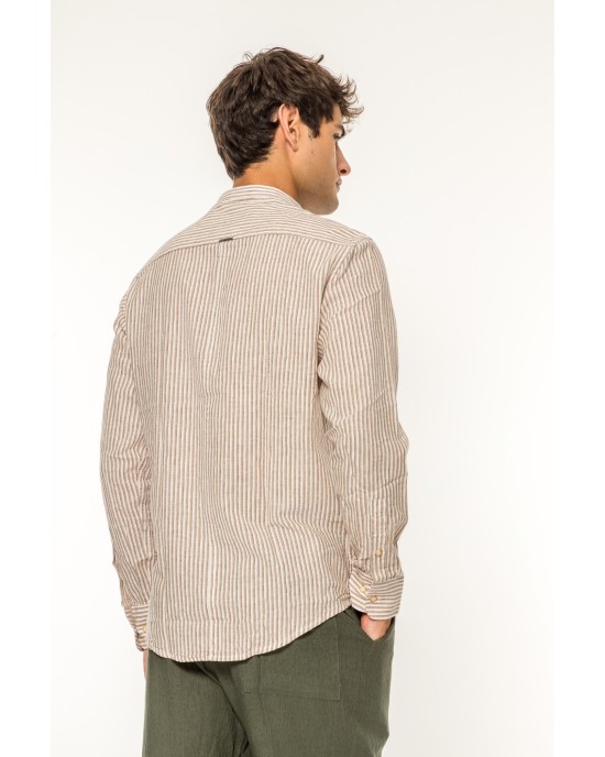 Πουκάμισο Vittorio μπεζ SLIM FIT