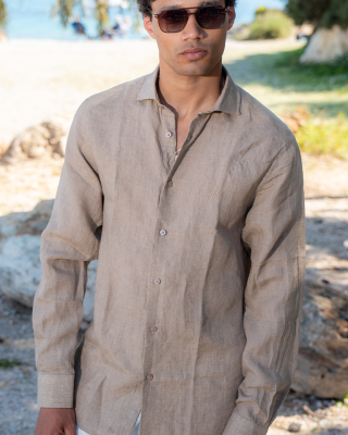 Πουκάμισο 19V69 Italia Versace Abbigliamento Amalfi καφέ