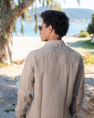 Πουκάμισο 19V69 Italia Versace Abbigliamento Amalfi καφέ